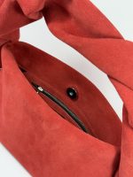 Geanta dama NOVA velur roșu 0034 - imagine 3