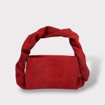 Geanta dama NOVA velur roșu 0034