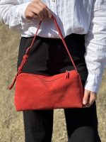 GEANTA dama TERRA velur roșu   0036 - imagine 7