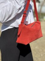 GEANTA dama TERRA velur roșu   0036 - imagine 6