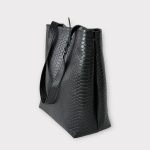 Geanta TOTE L croco negru 0021 - imagine 2