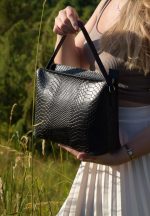 Geanta dama DANIELLE croco negru 0052 - imagine 8