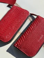 Portofel dama EMMA L croco roșu 0041 - imagine 6