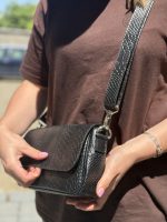 Geanta dama Crossbody croco negru 0051 - imagine 6