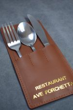 Suport tacâmuri 0057 din piele naturală. - imagine 4