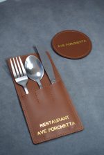 Suport tacâmuri 0057 din piele naturală. - imagine 6