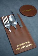 Suport tacâmuri 0057 din piele naturală. - imagine 2